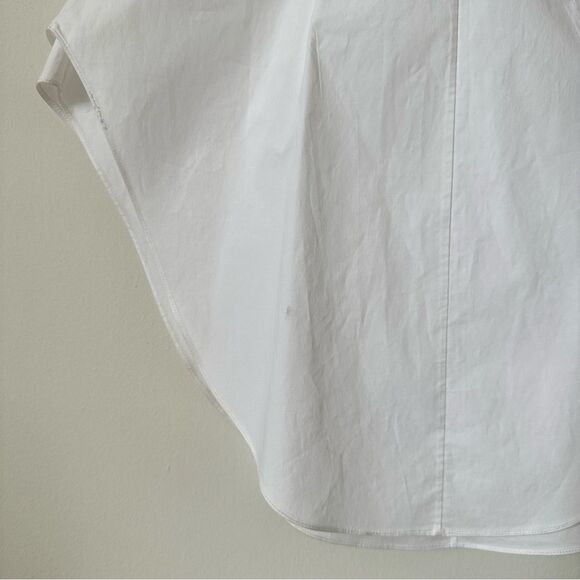 NORISOL FERRARI White Sleeveless Half Sack Button-Down Shirt - Picture 5 of 7